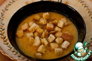 Рецепт Чечевичный суп-пюре с чесночными гренками