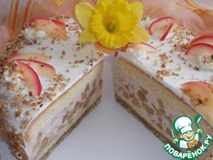 Рецепт Яблочный торт на орехово-марципановой подушке