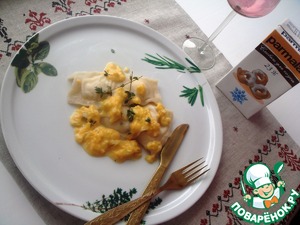 Рецепт Равиолли с курицей и творогом под соусом из тыквы, сливок и тимьяна