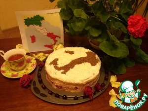 Рецепт Вишневый торт с рикоттой "Сапожок"