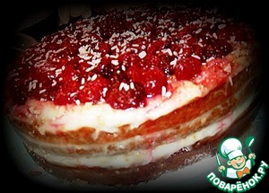 Рецепт Постный медовый торт с ягодами и орехами