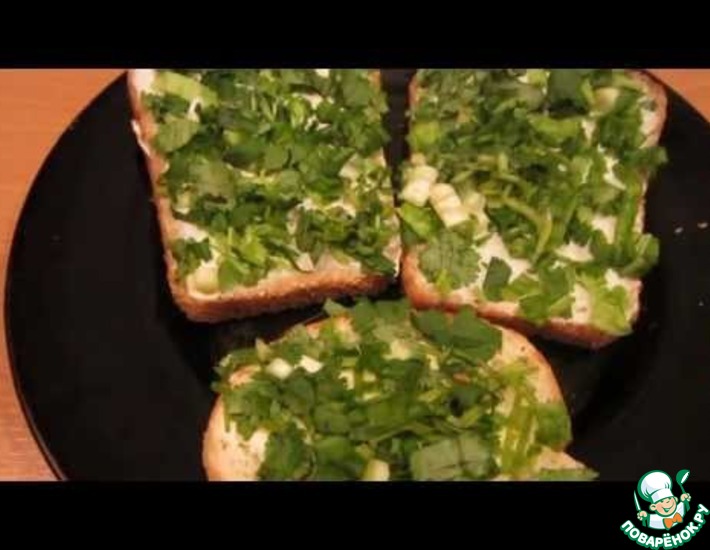 Рецепт: Летние бутерброды с зеленью