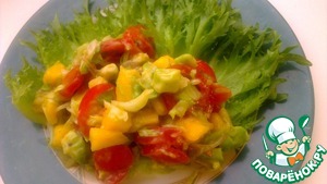 Рецепт Вегетарианский салат с манго и авокадо