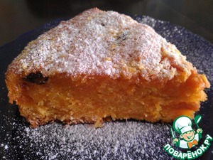 Рецепт Пряный морковный пирог с изюмом и курагой