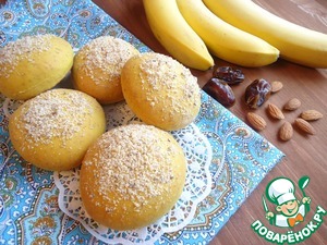 Рецепт Иранские постные булочки с бананово-финиковой начинкой