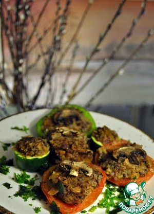 Рецепт Овощи, фаршированные гречкой и грибами