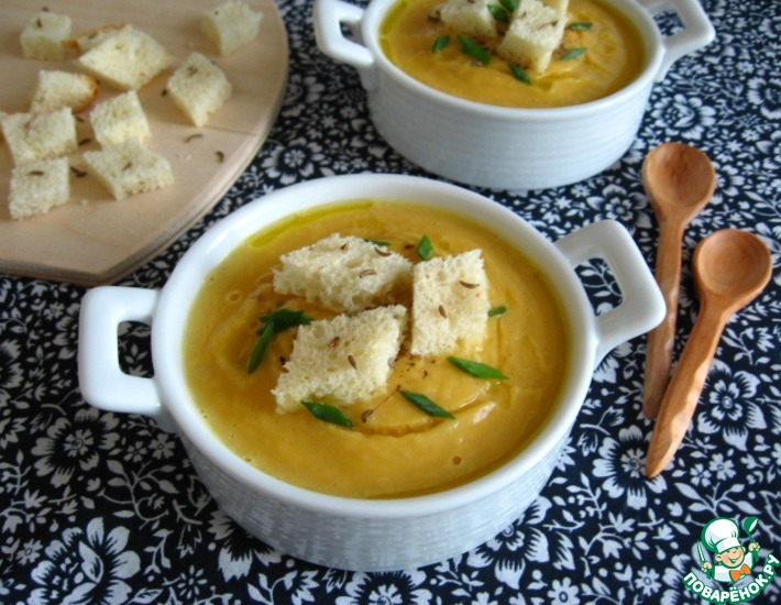 Рецепт: Морковный суп с нутом и тмином
