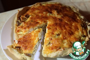 Рецепт Лоранский пирог с куриным филе и шампиньонами