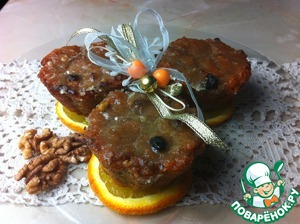 Рецепт Морковно-ореховый десерт с изюмом в лаймовой глазури