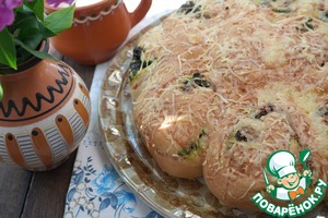 Рецепт Булочки "улитки" на сыворотке с сыром и щавелем