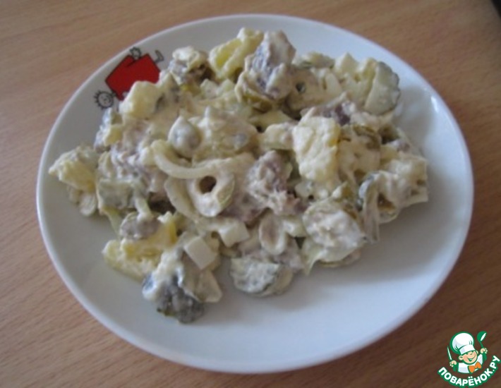 Рецепт: Салат Говядина с оливками
