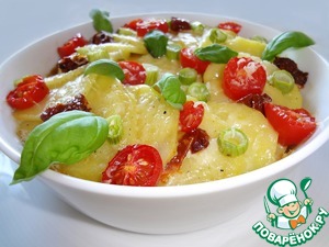 Рецепт Картофельный гратен с вялеными томатами и зеленым луком