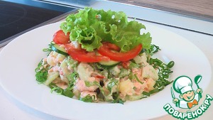 Рецепт Салат из рыбы с помидорами