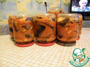 Рецепт Консервированные баклажаны с помидорами