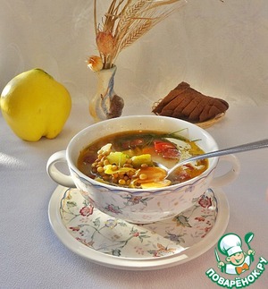 Рецепт Чечевичный суп с овощами