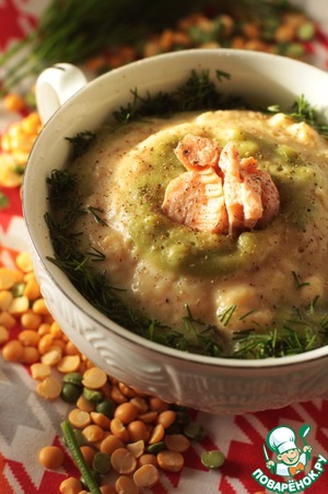 Рецепт Гороховый суп-пюре с лососем