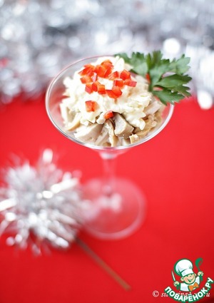 Рецепт Салат-коктейль с курицей и грибами