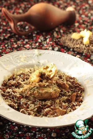 Рецепт Рулет из индейки с чечевицей и грибами