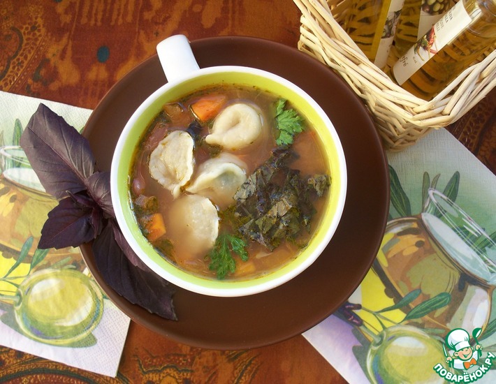 Рецепт: Фасолевый суп с равиоли