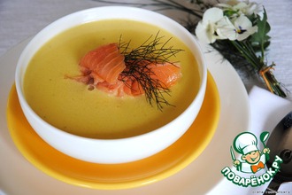 Рецепт: Бархатный крем-суп с лососем
