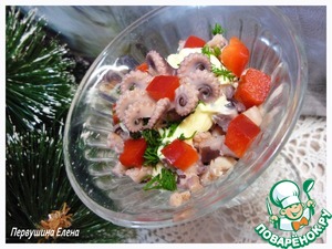 Рецепт Салат "Пикантный" с осьминогом и черносливом