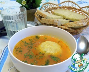 Рецепт Суп с клёцками из булгура с мясной начинкой