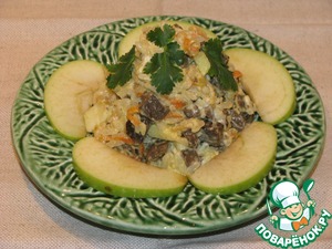 Рецепт Салат из печени с рисом и яблоками