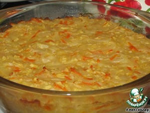 Рецепт Сладкая запеканка из лапши с морковью и яблоками