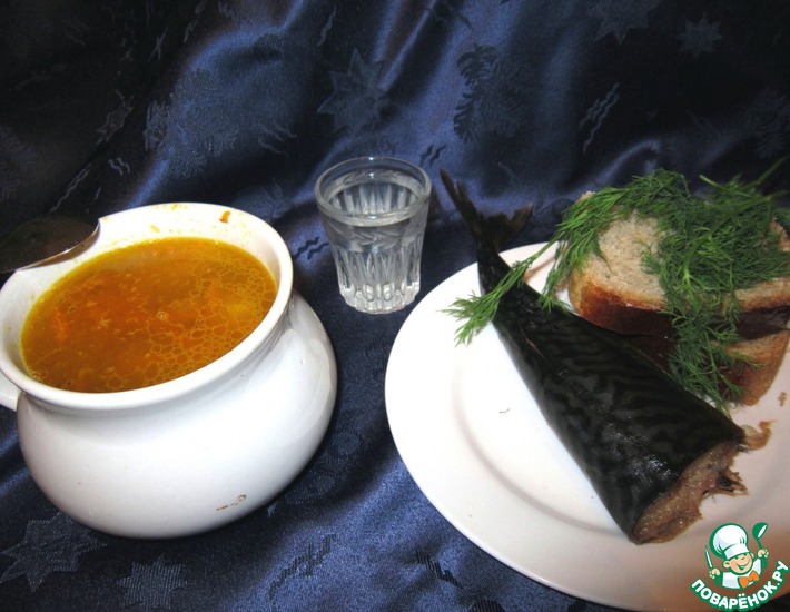 Рецепт: Суп с кальмарами и рисом