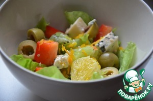 Рецепт Фруктово-овощной салат с пикантным сыром