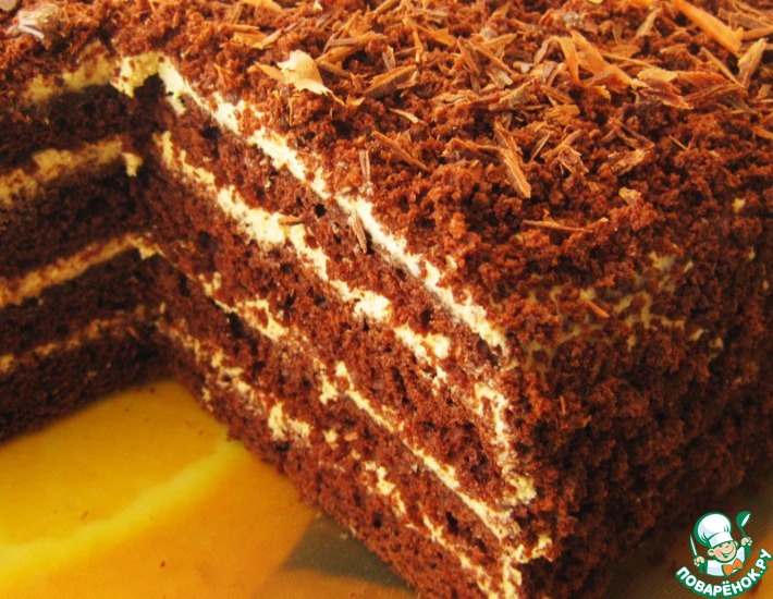 Торт кофейно-шоколадный - пористый, влажный, очень простой, быстрый и очень большой