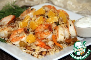 Рецепт Коричневый рис с креветками