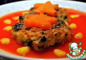 Рецепт Пшённо-шпинатные Timbale с томатным соусом