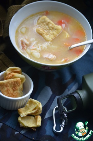 Рецепт Рисовый суп с жареными лепешками