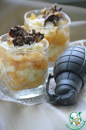 Рецепт Десерт из манки с грушами и шоколадом