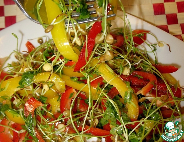 Рецепт: Салат из пророщенной чечевицы