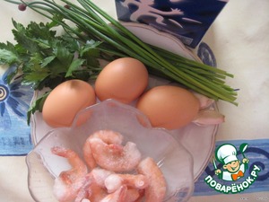 Запеченная яичница с креветками, пошаговый рецепт на 1476 ккал, фото, ингредиенты - Магуро