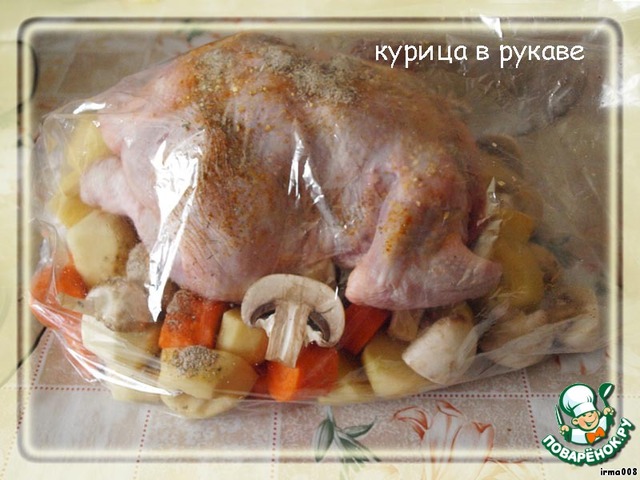 Овощи в рукаве для запекания с курицей. Курица в рукаве. Курица с грибами и картошкой в рукаве. Курица с грибами в рукаве в духовке. Курица с овощами в рукаве.