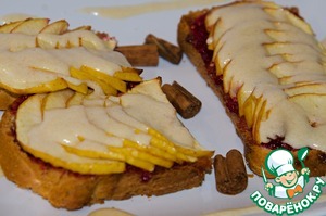 Рецепт Яблочно-малиновый десерт с яичным кремом