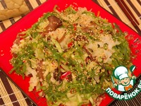 Салат с миксом японских водорослей  и древесными грибами ингредиенты