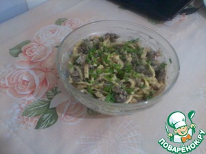 Рецепт Печеночный салат с яичными блинами