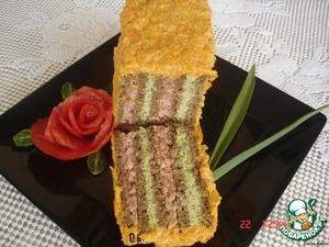 Рецепт Бутербродный торт "Полосатик"