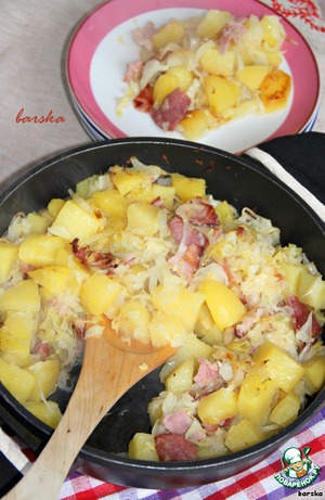 Рецепт Капустно-картофельная сковорода с ветчиной