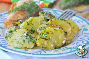 Рецепт Картофель со сливками и укропом