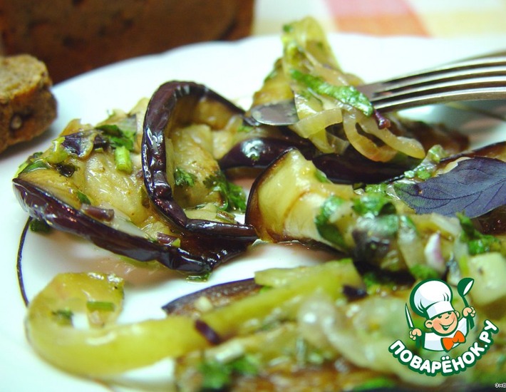 Рецепт: Баклажаны со свежей зеленью