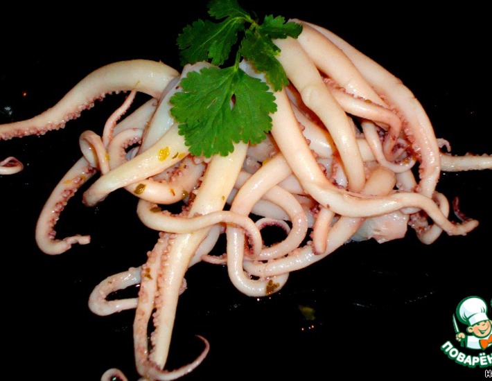 Рецепт: Щупальца кальмаров маринованные