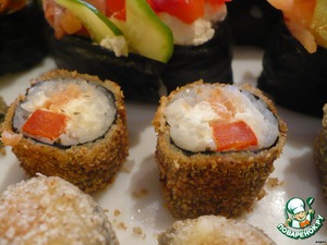 Рецепт Гинкан-маки, темпура-маки, сяке темари суши и ролл "Мозаика"