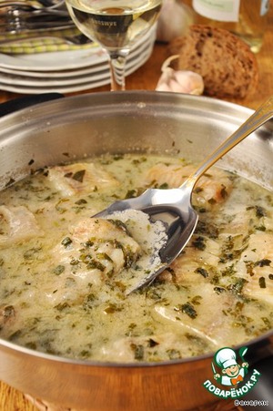 Рецепт Филе рыбы в зеленом соусе