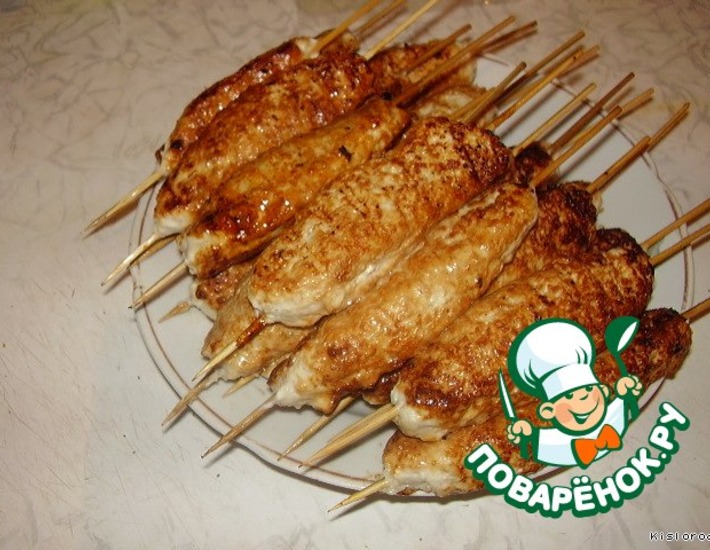 Рецепт: Люля-кебаб из курицы