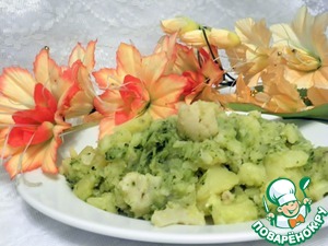Рецепт Отварной картофель с брокколи и цветной капустой
